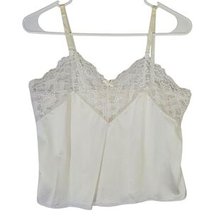 2120 * JC Penney Lace Trim Camisole White Off White Size 36 Vintage